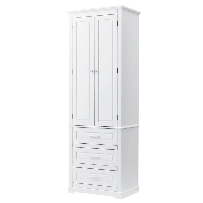 Tall Storage Cabinet with Three Drawers for Bathroom
