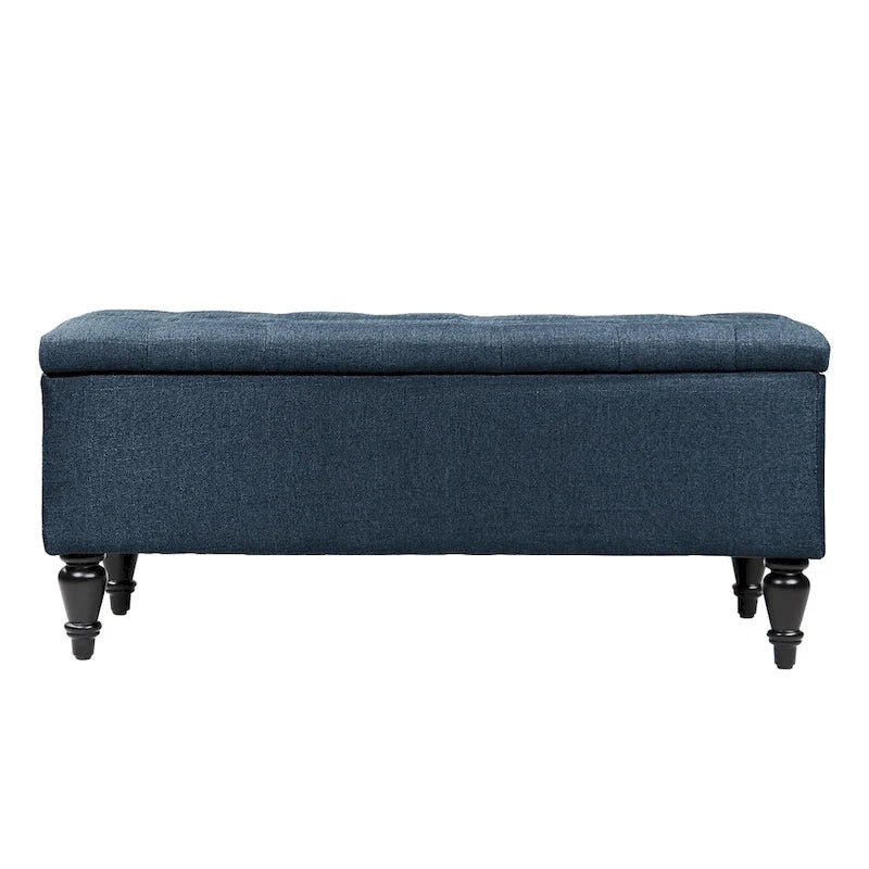 Fabric upholstered bench with storage function