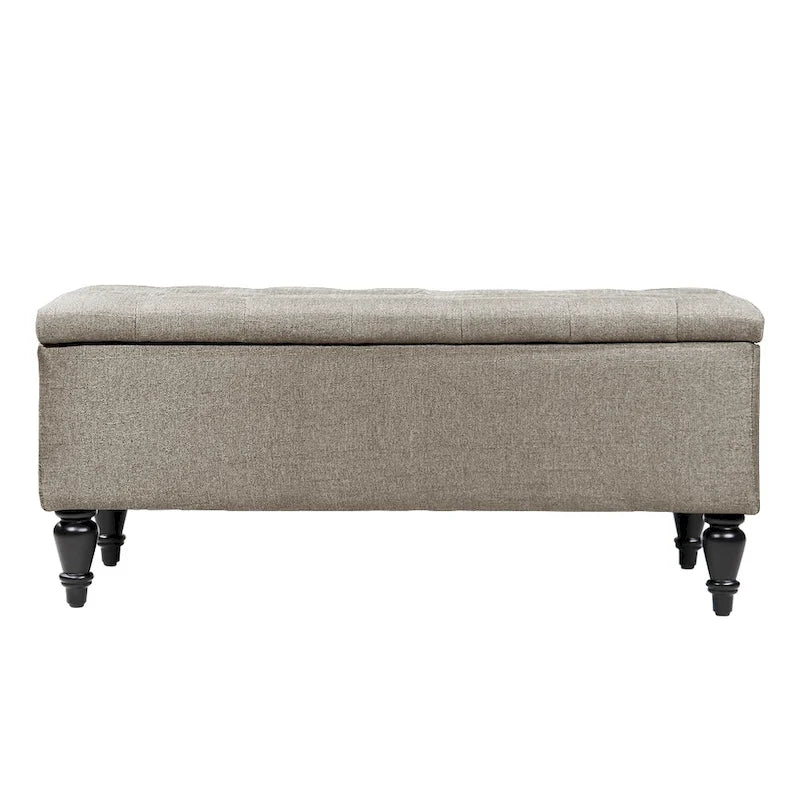 Fabric upholstered bench with storage function