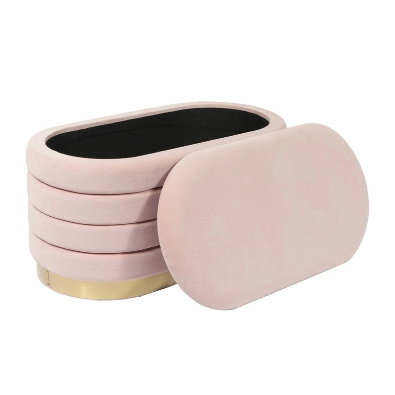 Channel Tufted Velvet Storage Bench With Gold Base, 31.5" Wide, Fully Assembled For Bedroom Or Entryway