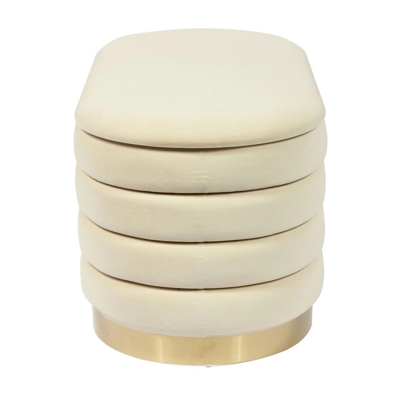 Channel Tufted Velvet Storage Bench With Gold Base, 31.5" Wide, Fully Assembled For Bedroom Or Entryway