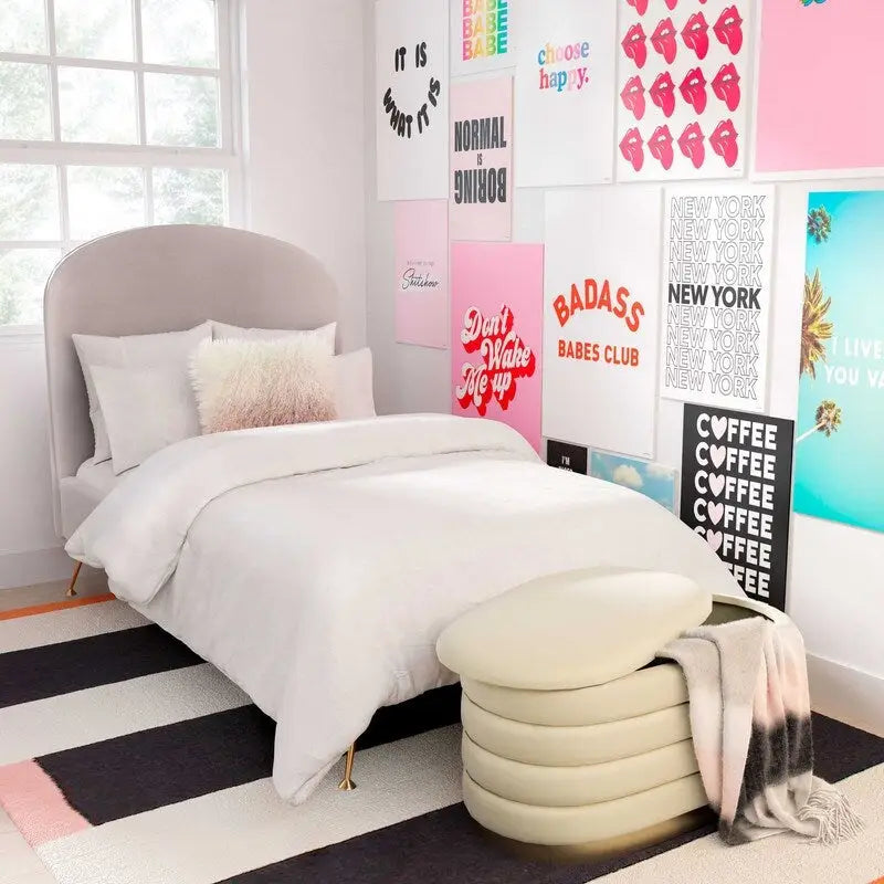 Channel Tufted Velvet Storage Bench With Gold Base, 31.5" Wide, Fully Assembled For Bedroom Or Entryway