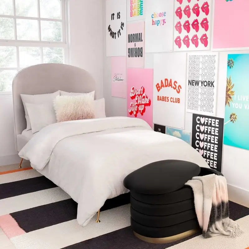 Channel Tufted Velvet Storage Bench With Gold Base, 31.5" Wide, Fully Assembled For Bedroom Or Entryway