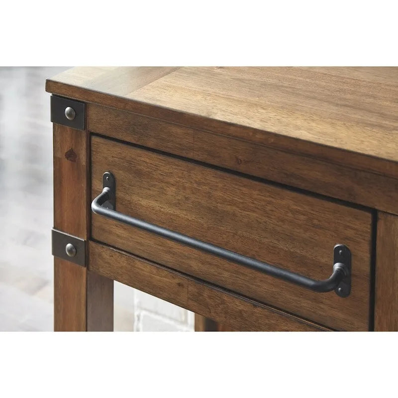 Display Cabinet - Casual Style - Bronze Hardware - Light Brown