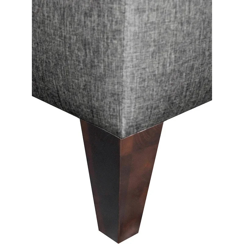 Storage Bench Ottoman, Tufted, Grey/Beige, 2-3 Seater