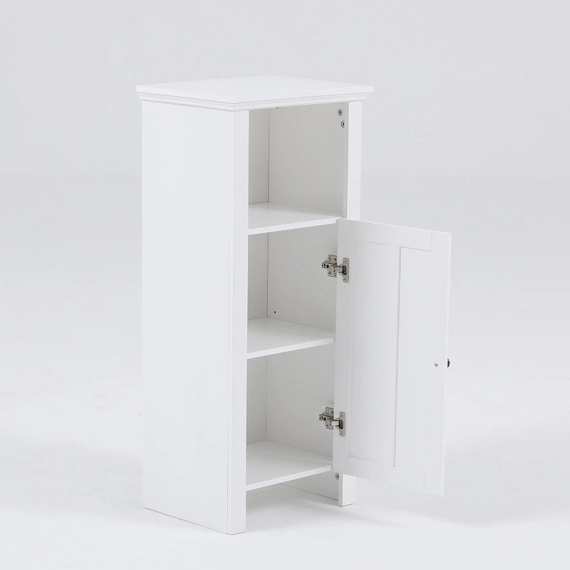 White Manufactured Wood Space-saving Bathroom Storage Cabinet