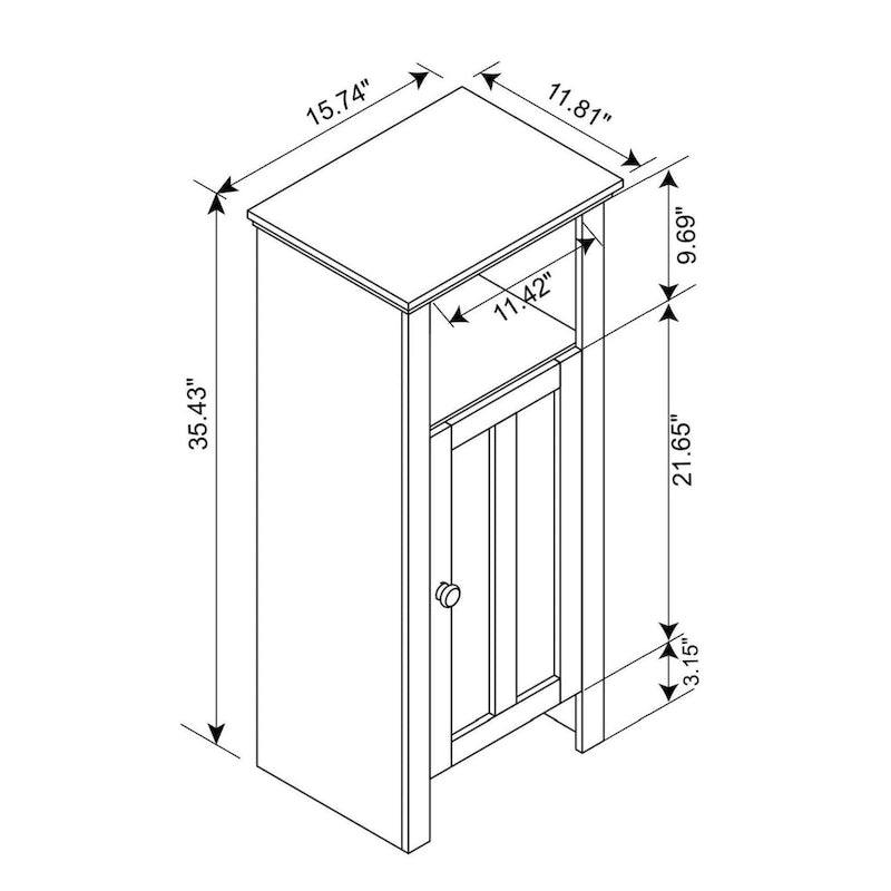 White Manufactured Wood Space-saving Bathroom Storage Cabinet