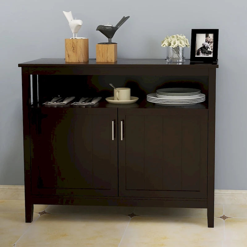 Black and white kitchen storage cabinet/sideboard