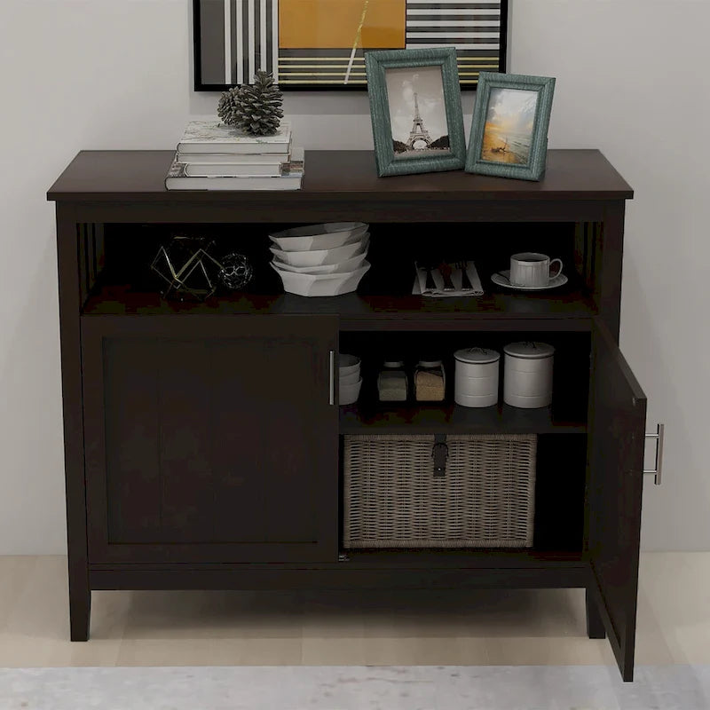 Black and white kitchen storage cabinet/sideboard