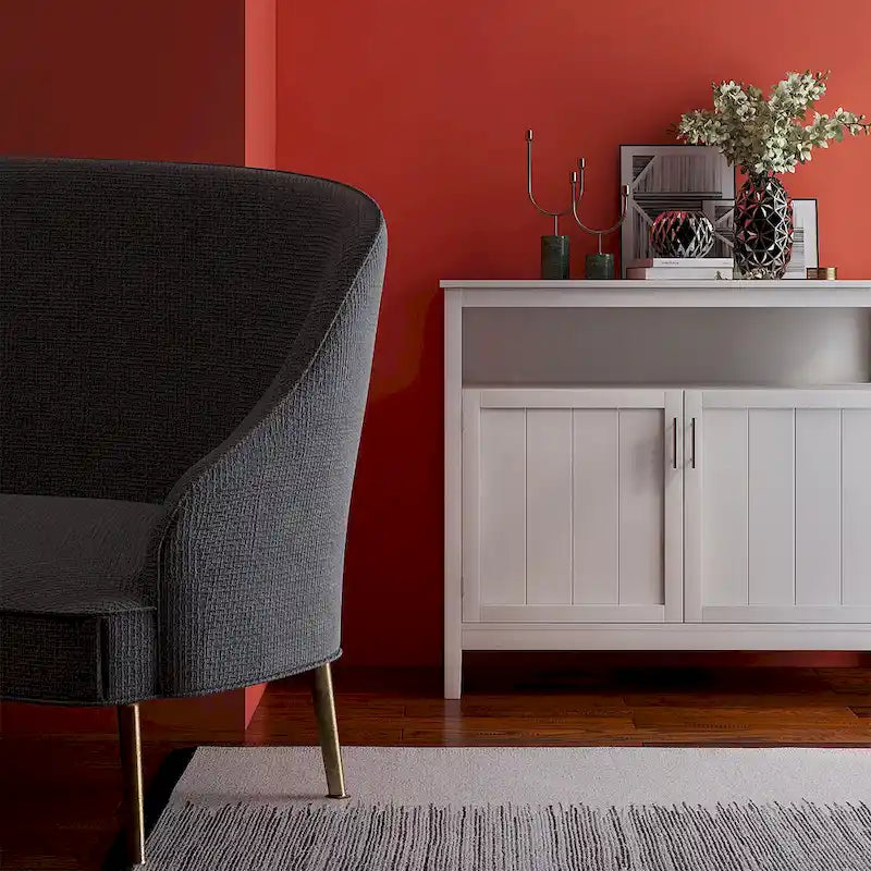 Black and white kitchen storage cabinet/sideboard