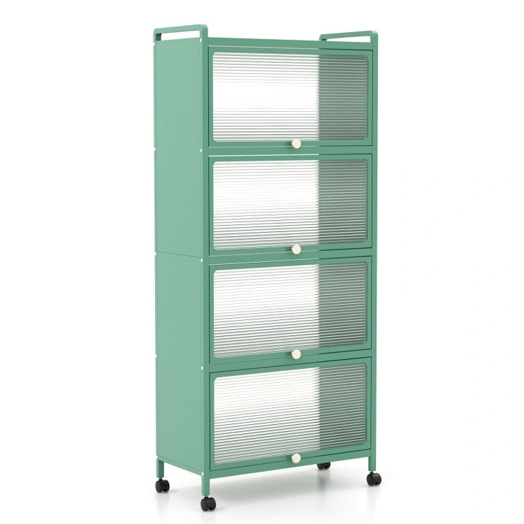 Five-tier kitchen storage rack with a flip-top lid.
