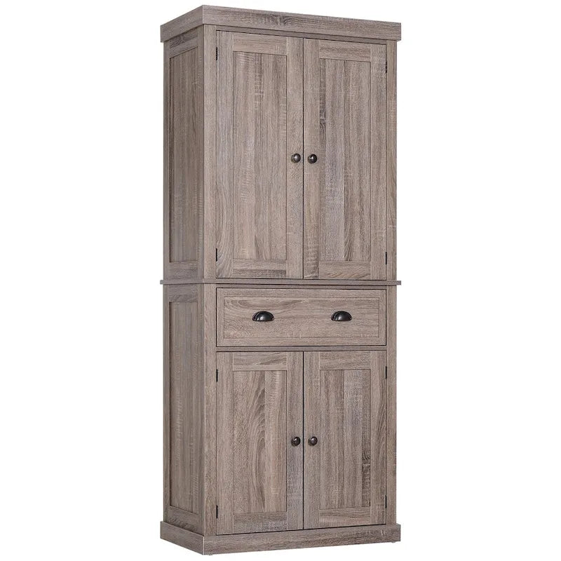 72  Freestanding Kitchen Pantry Cabinet, Tall Storage Cabinet with 2 Door Cupboards, 2 Drawers and Adjustable Shelves