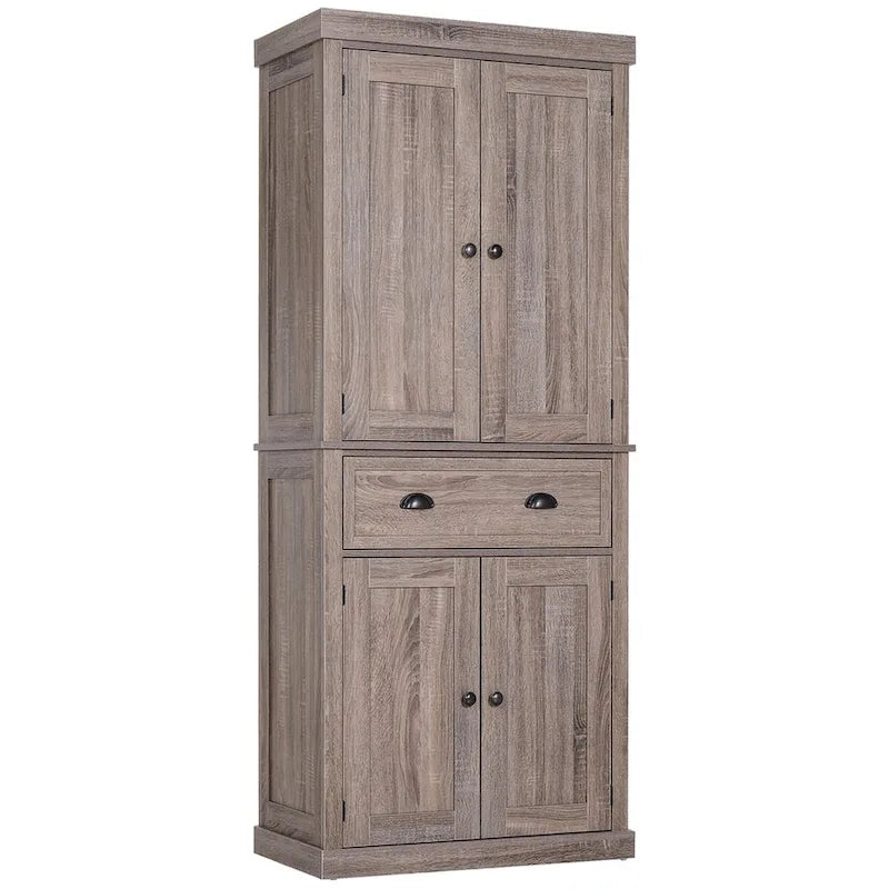 72  Freestanding Kitchen Pantry Cabinet, Tall Storage Cabinet with 2 Door Cupboards, 2 Drawers and Adjustable Shelves