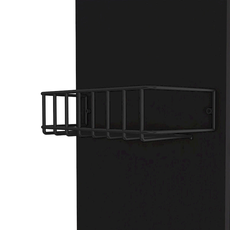 Kitchen Cart, White, Single Door, 4 Wheels