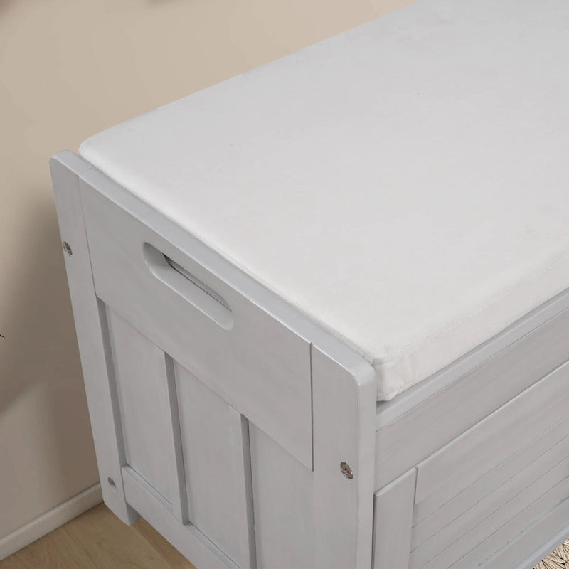 43.5  Storage Bench With Linen Blend Cushion