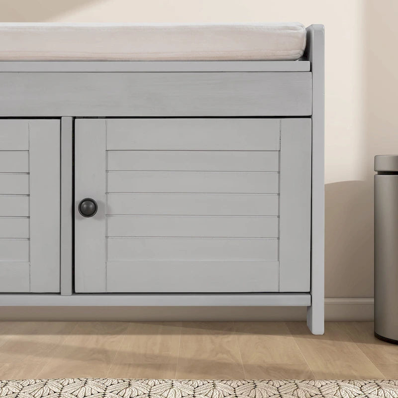 43.5  Storage Bench With Linen Blend Cushion