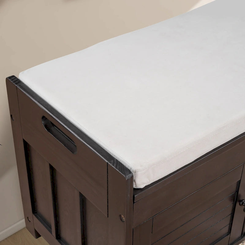 43.5  Storage Bench With Linen Blend Cushion