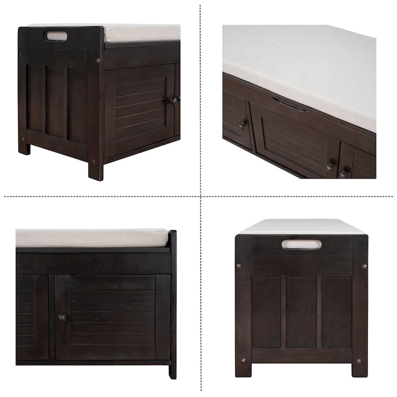 43.5  Storage Bench With Linen Blend Cushion