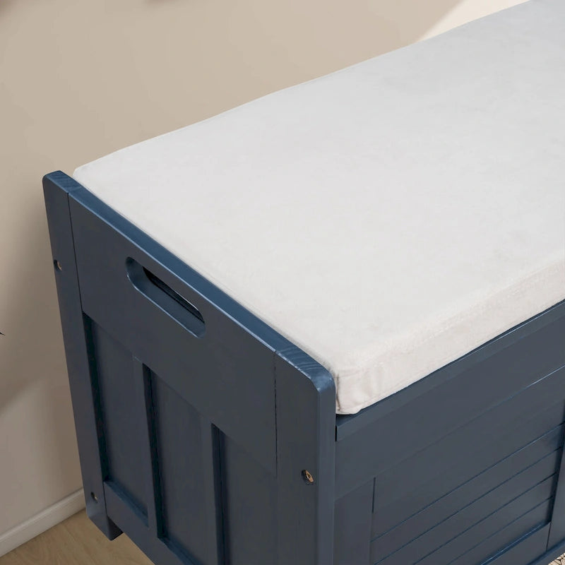 43.5  Storage Bench With Linen Blend Cushion
