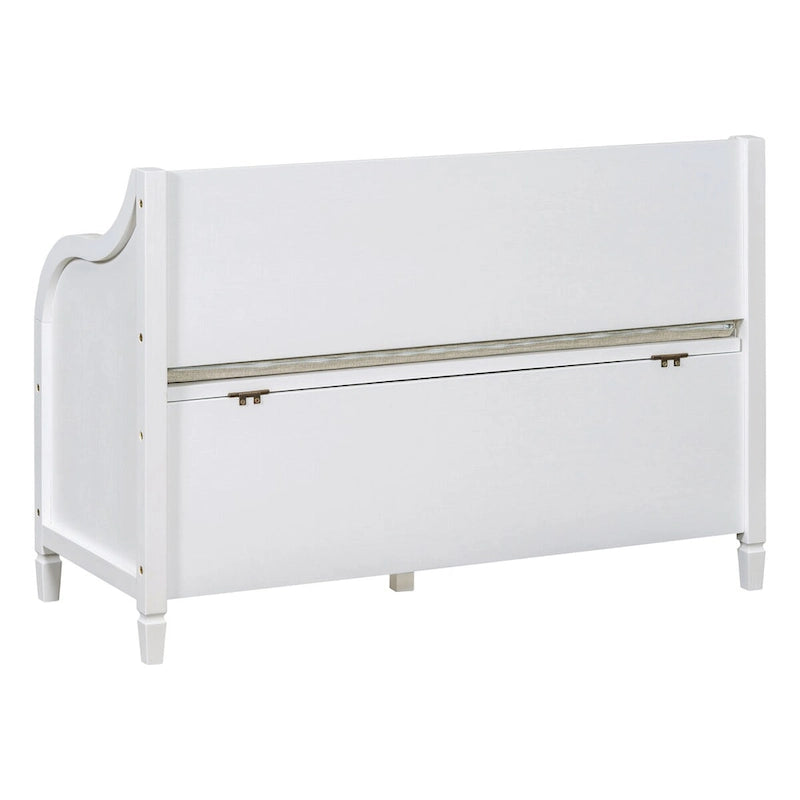 Rustic Style Solid Wood Entryway Storage Bench with Safety Hinge