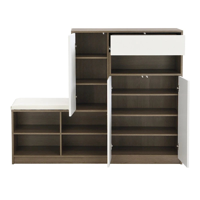 2-in-1 Shoe Storage Bench & Shoe Cabinets,Multi-functional Shoe Rack