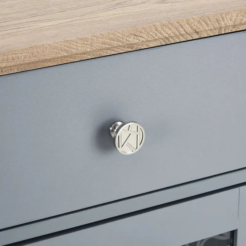 A 56.46-inch wide sideboard with two drawers and elegant glass-door cabinets.