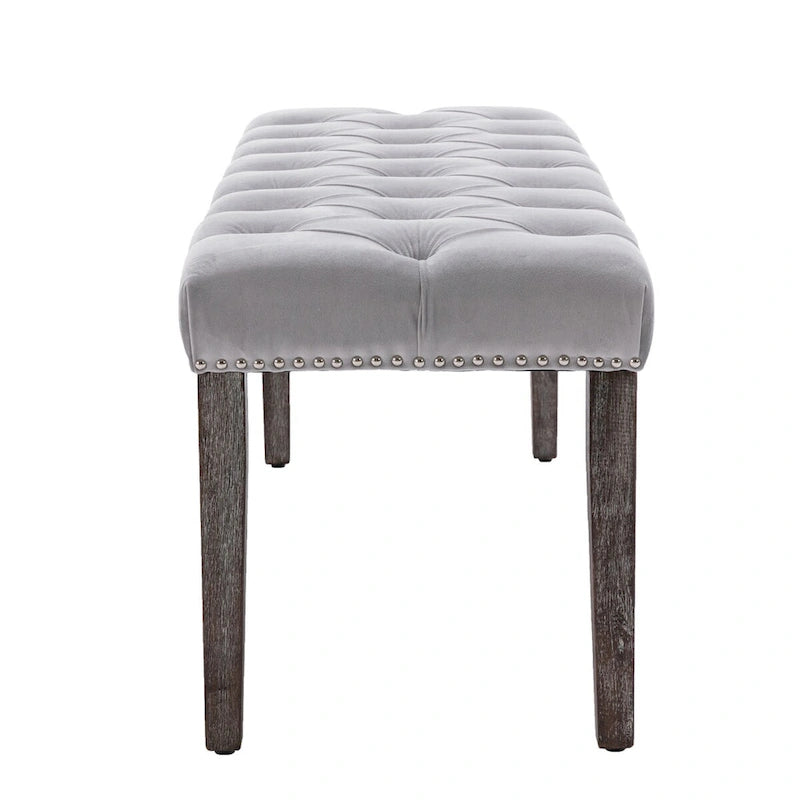 Upholstered Tufted Bench Ottoman Footrest Stool Accent Bench