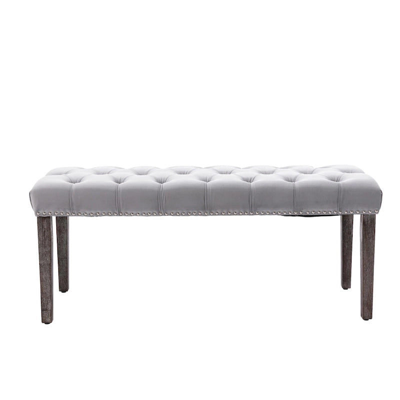 Upholstered Tufted Bench Ottoman Footrest Stool Accent Bench