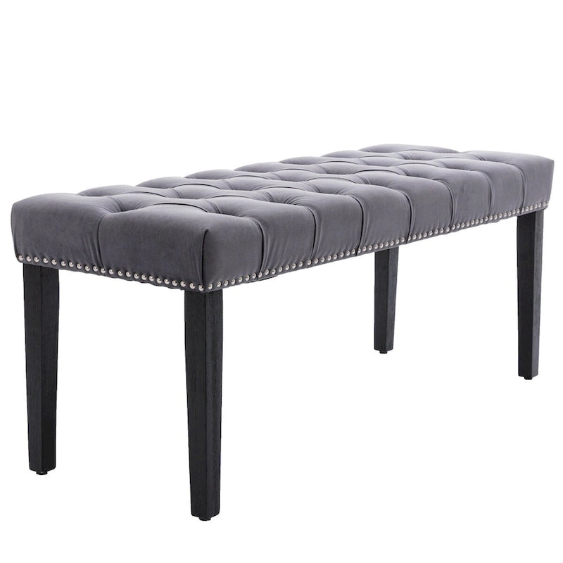 Upholstered Tufted Bench Ottoman Footrest Stool Accent Bench