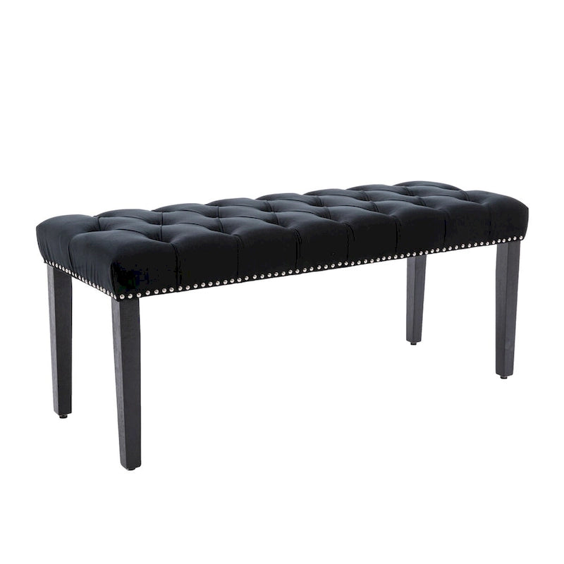 Upholstered Tufted Bench Ottoman Footrest Stool Accent Bench