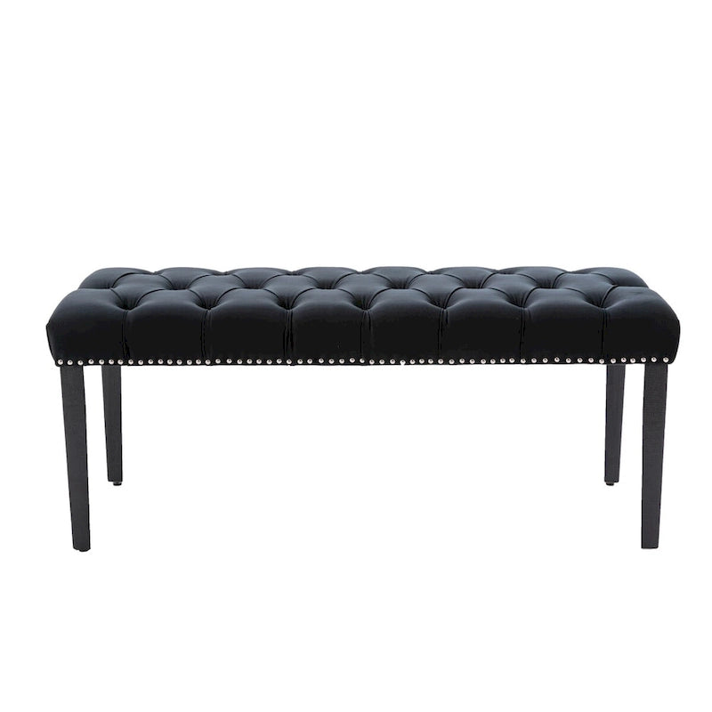 Upholstered Tufted Bench Ottoman Footrest Stool Accent Bench