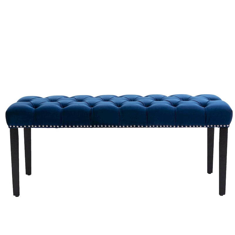 Upholstered Tufted Bench Ottoman Footrest Stool Accent Bench