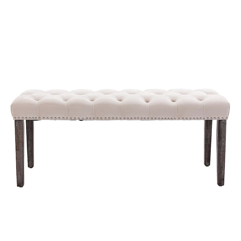 Upholstered Tufted Bench Ottoman Footrest Stool Accent Bench