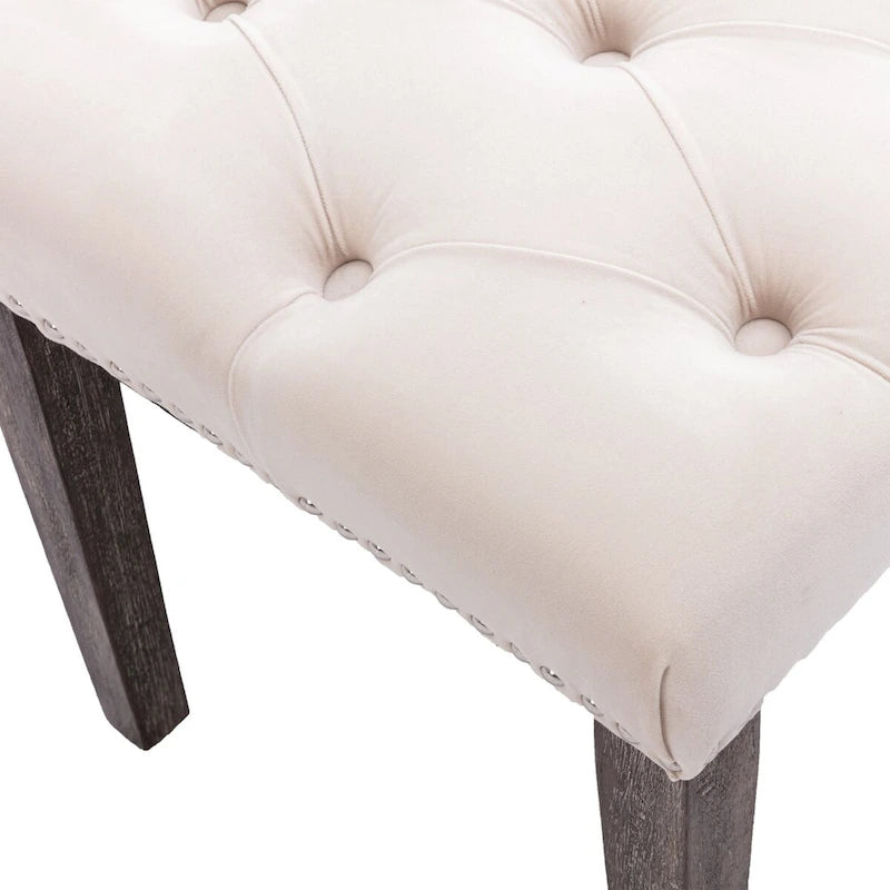 Upholstered Tufted Bench Ottoman Footrest Stool Accent Bench