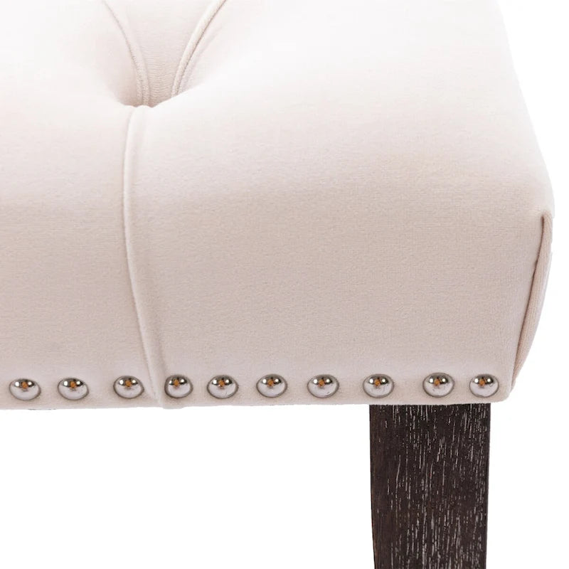 Upholstered Tufted Bench Ottoman Footrest Stool Accent Bench