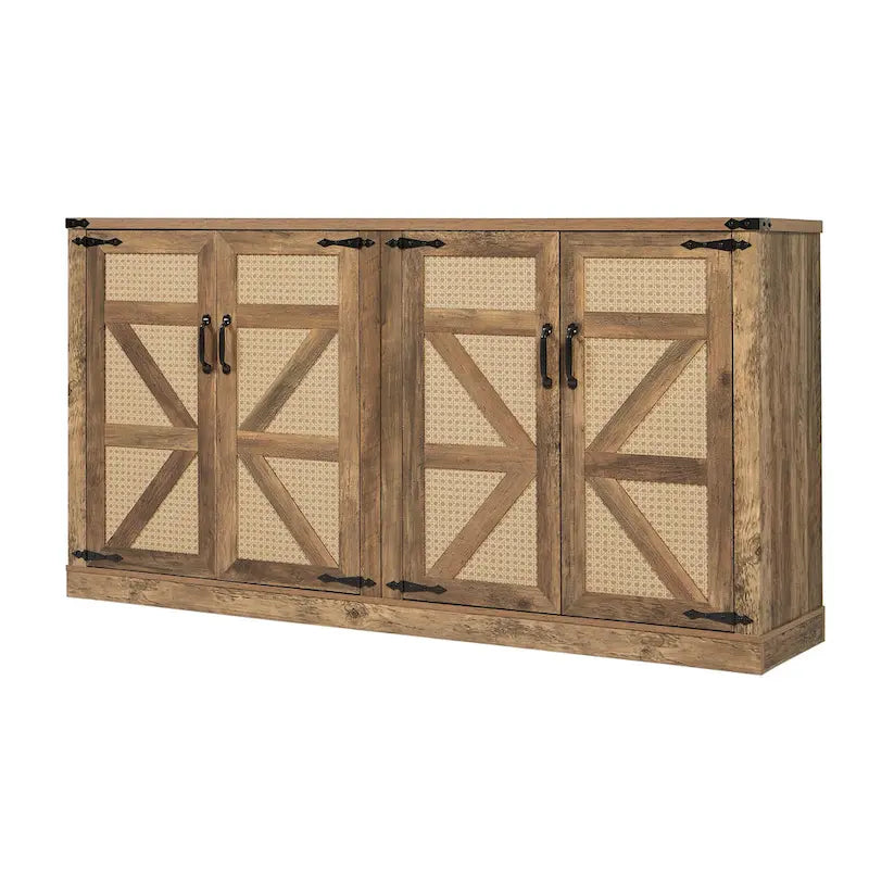 Barn Door Rustic Style Storage Cabinet