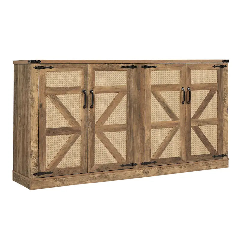Barn Door Rustic Style Storage Cabinet