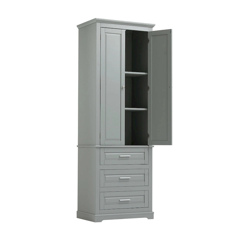 Tall Storage Cabinet with Three Drawers