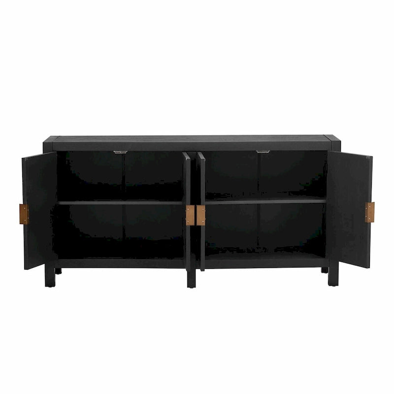 Ash Veneer Cabinet with Radiating Line Pattern Doors