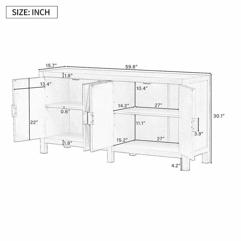 Ash Veneer Cabinet with Radiating Line Pattern Doors