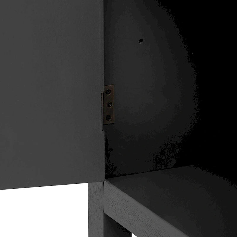 Ash Veneer Cabinet with Radiating Line Pattern Doors