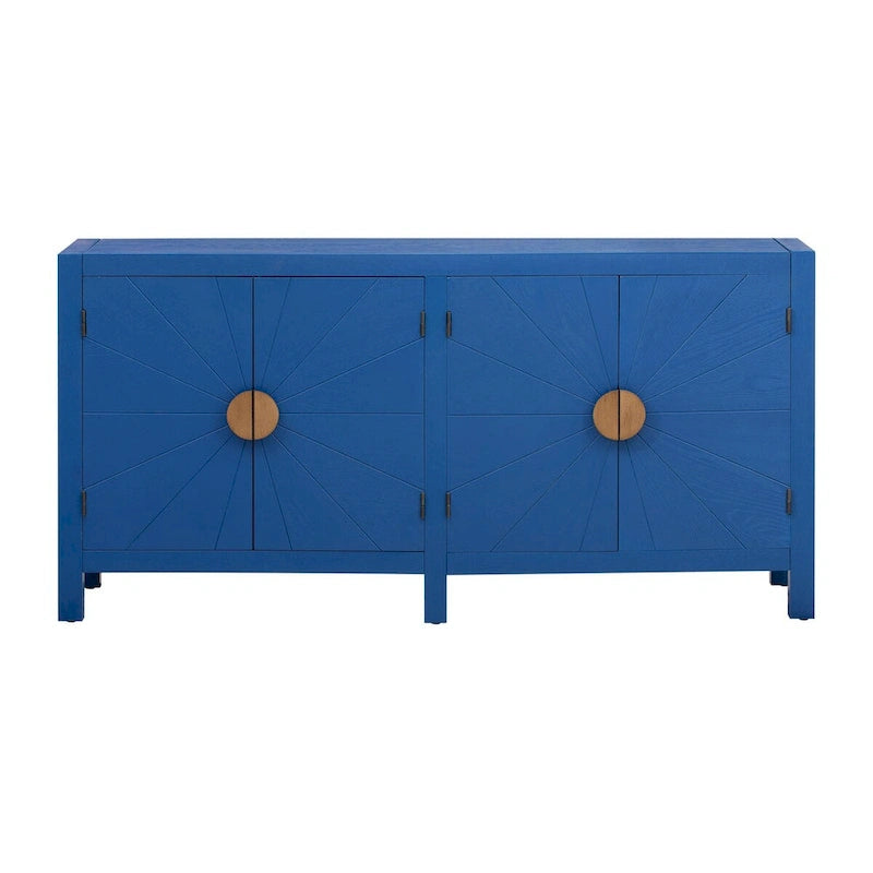 Ash Veneer Cabinet with Radiating Line Pattern Doors