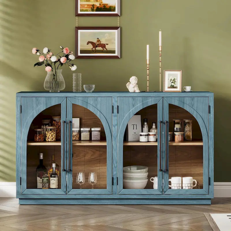 Retro 4-Door Large Storage Sideboard