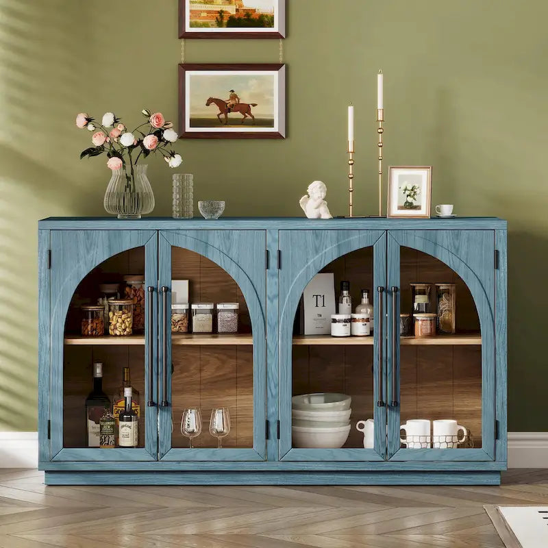 Retro 4-Door Large Storage Sideboard