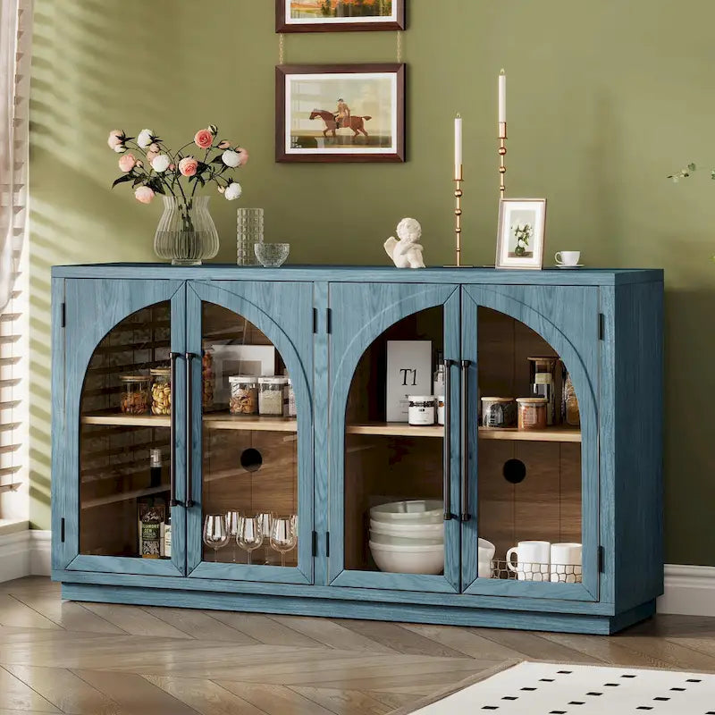 Retro 4-Door Large Storage Sideboard