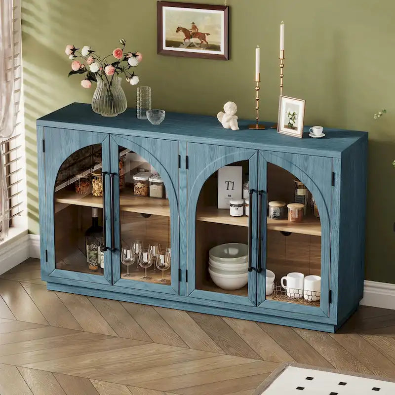 Retro 4-Door Large Storage Sideboard