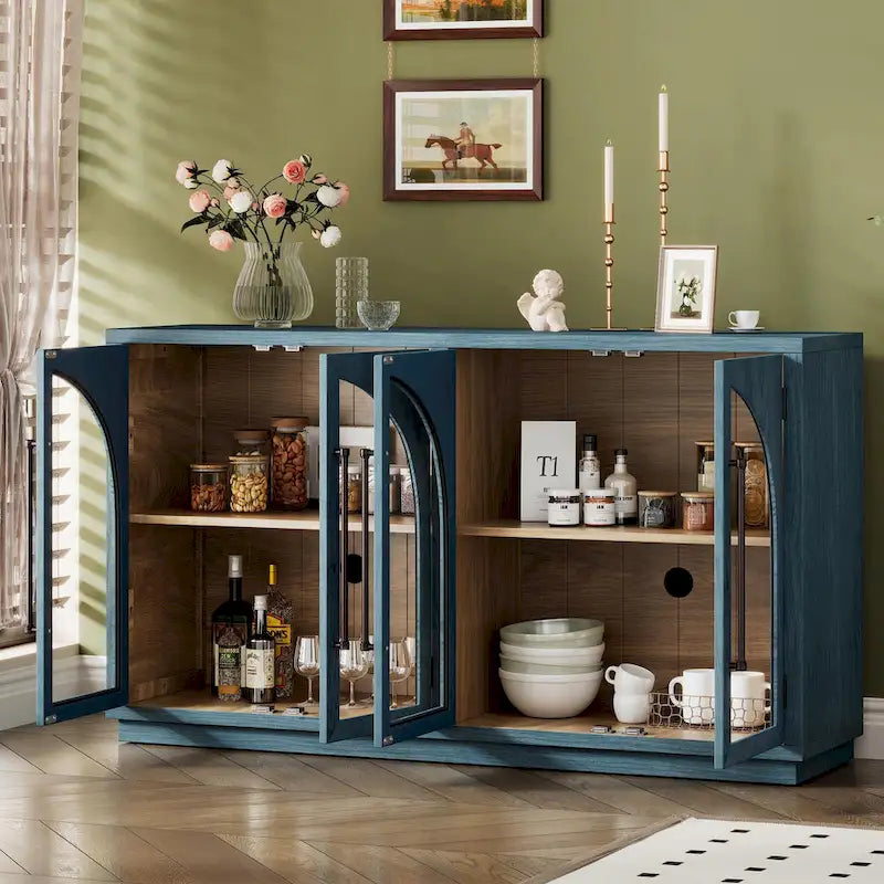 Retro 4-Door Large Storage Sideboard