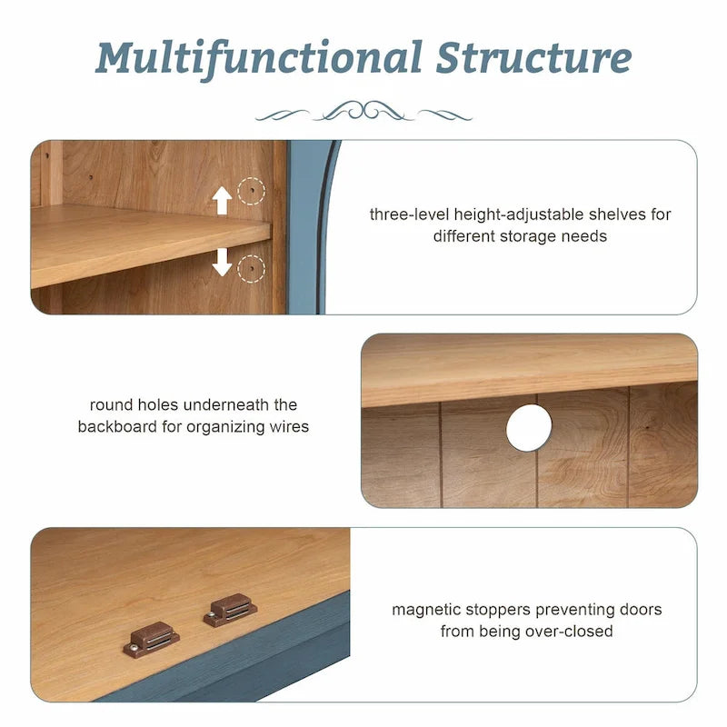Retro 4-Door Large Storage Sideboard