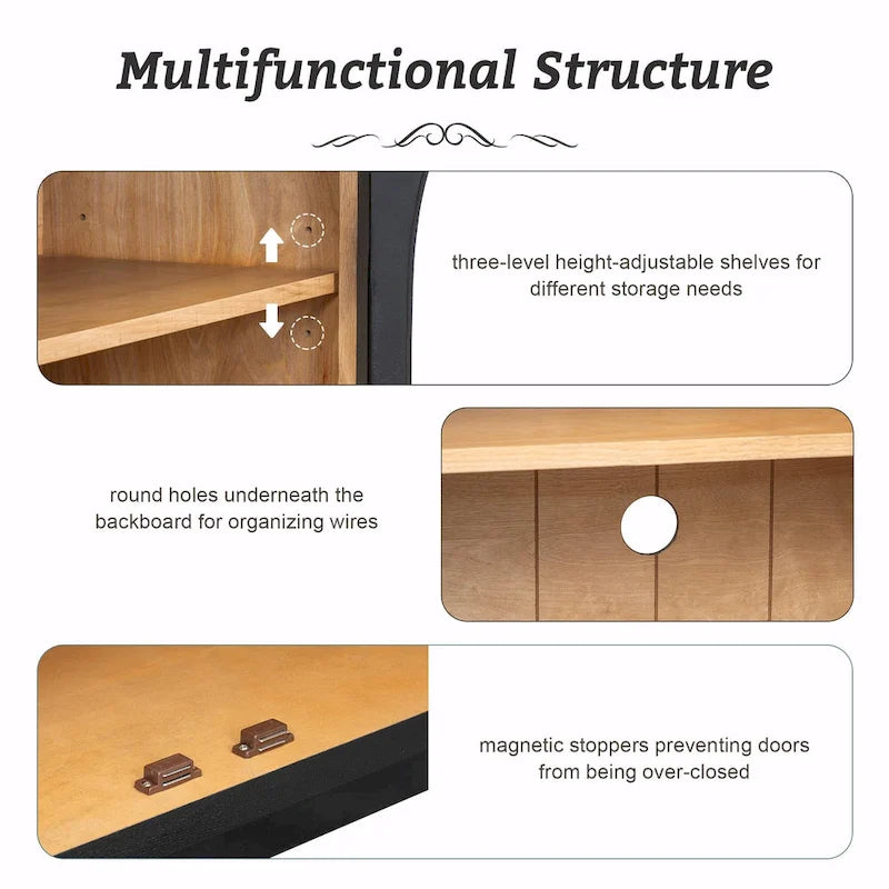 Retro 4-Door Large Storage Sideboard