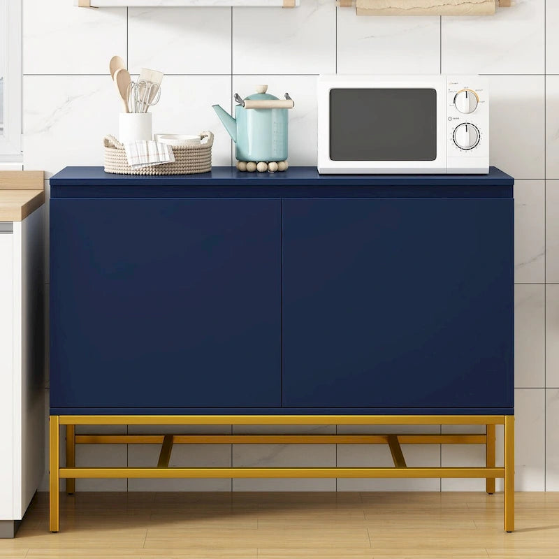 Two Door Sideboard with Gold Metal Legs